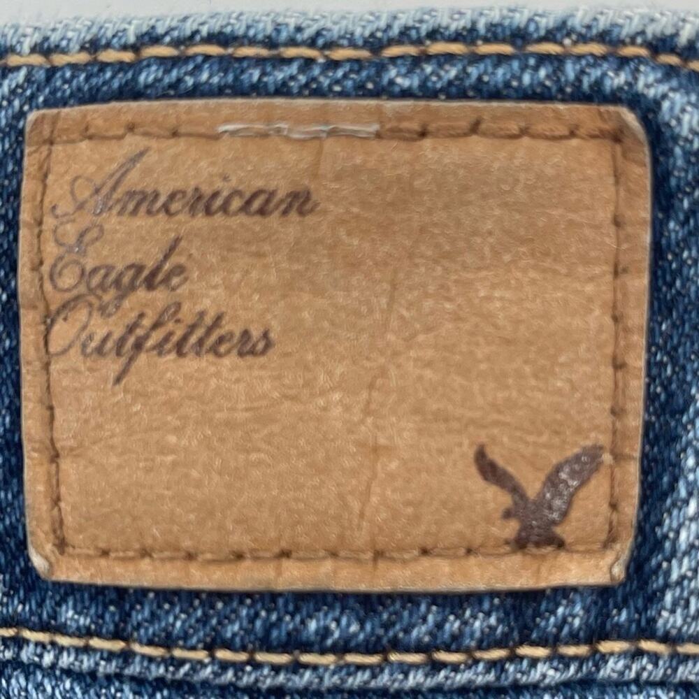 American Eagle Relaxed Fit Distressed Indie Rockabilly Boy Fit Cropped Jeans 00 - Picture 4 of 7